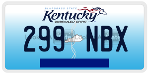 299NBX  license plate in KY