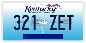 321ZET license plate in Kentucky