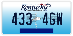 4334GW  license plate in KY
