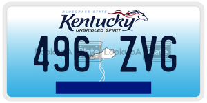 496ZVG  license plate in KY