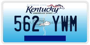 562YWM  license plate in KY