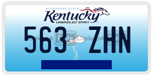 563ZHN  license plate in KY