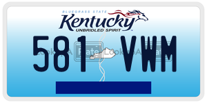 581VWM  license plate in KY