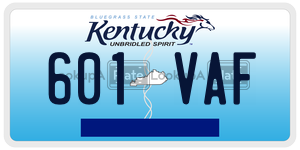 601VAF  license plate in KY