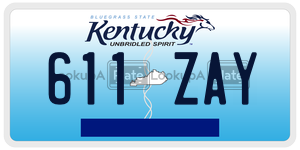 611ZAY  license plate in KY