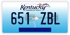 651ZBL  license plate in KY