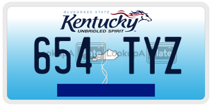 654TYZ  license plate in KY