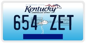 654ZET  license plate in KY
