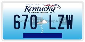 670LZW  license plate in KY