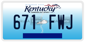 671FWJ  license plate in KY