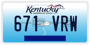 671VRW license plate in Kentucky