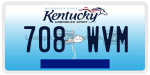 708WVM license plate in Kentucky