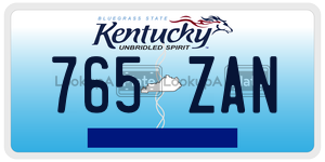 765ZAN  license plate in KY