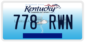 778RWN  license plate in KY