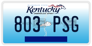 803PSG  license plate in KY