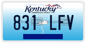 831LFV license plate in Kentucky