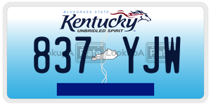837YJW  license plate in KY
