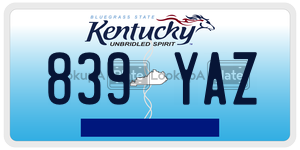 839YAZ  license plate in KY