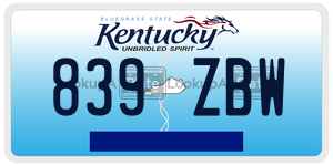 839ZBW  license plate in KY