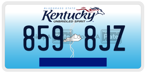 8598JZ license plate in Kentucky
