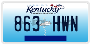 863HWN  license plate in KY