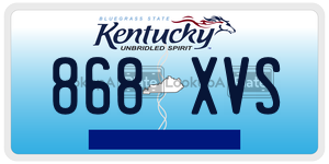 868XVS license plate in Kentucky
