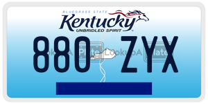 880ZYX license plate in Kentucky