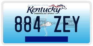 884ZEY  license plate in KY