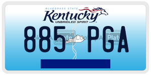 885PGA  license plate in KY