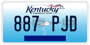 887PJD license plate in Kentucky