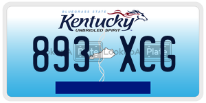 893XCG license plate in Kentucky