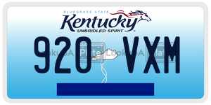 920VXM license plate in Kentucky