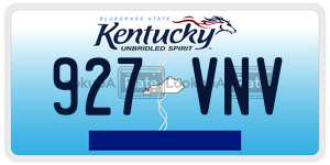 927VNV  license plate in KY