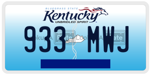 933MWJ  license plate in KY