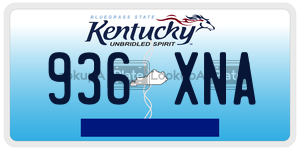 936XNA license plate in Kentucky