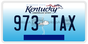 973TAX  license plate in KY