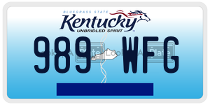 989WFG license plate in Kentucky