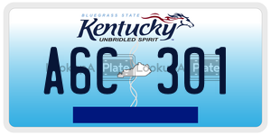 A6C301  license plate in KY