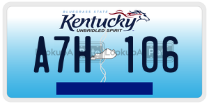 A7H106  license plate in KY