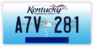 A7V281  license plate in KY