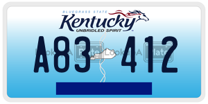 A83412  license plate in KY