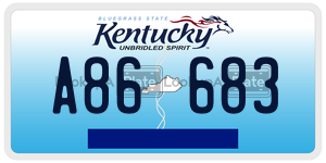 A86683  license plate in KY