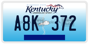 A8K372  license plate in KY