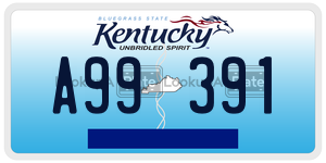 A99391  license plate in KY
