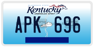 APK696  license plate in KY