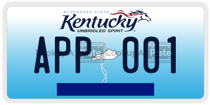 APP001  license plate in KY