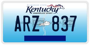 ARZ837  license plate in KY
