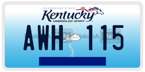 AWH115 license plate in Kentucky