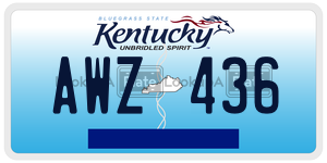 AWZ436 license plate in Kentucky