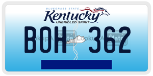 B0H362  license plate in KY